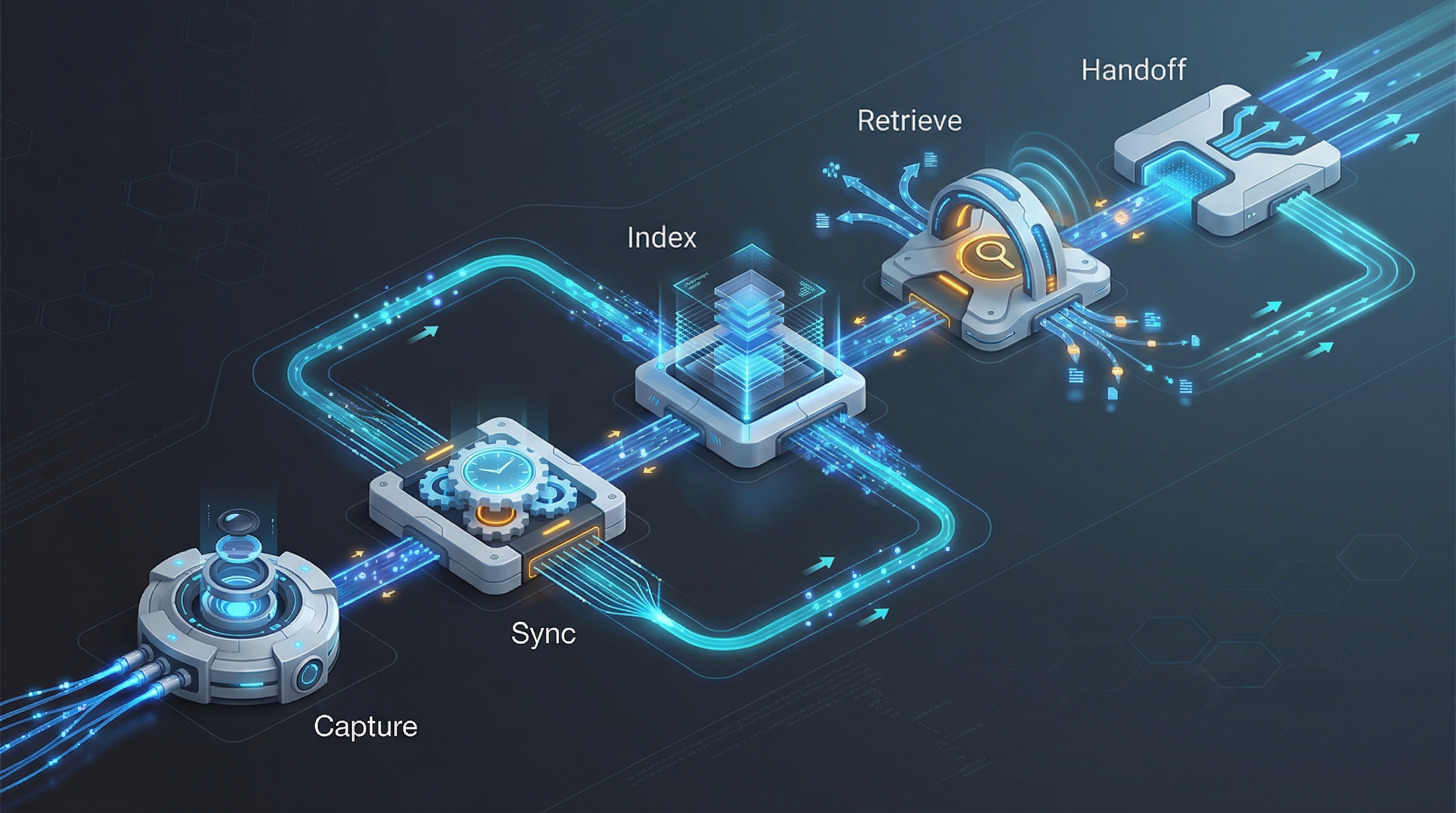 Selected retrieval frames emerging from a media index